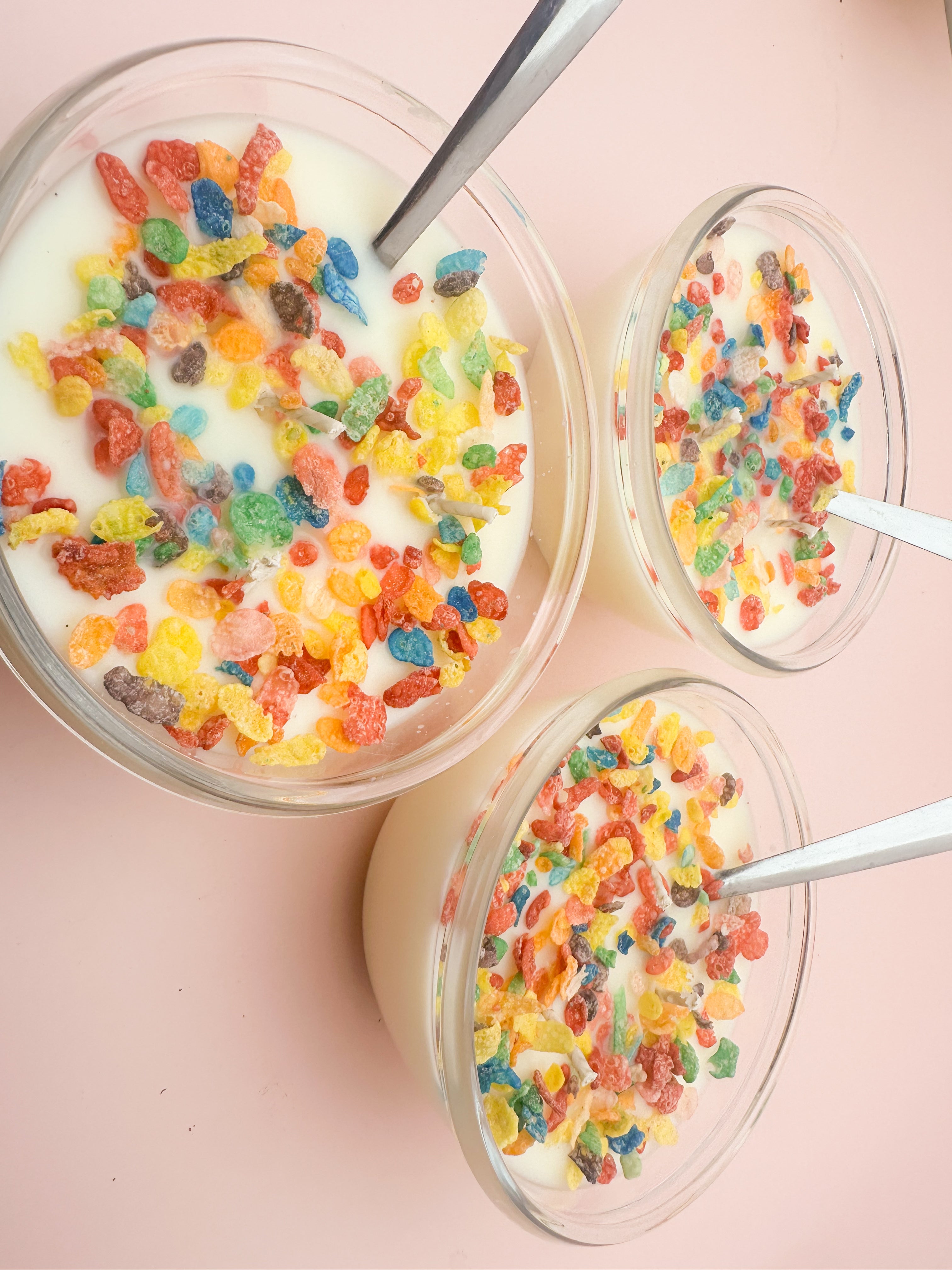 Rainbow Pebbles Milk & Cereal Bowl Handmade Soy Candle 12oz