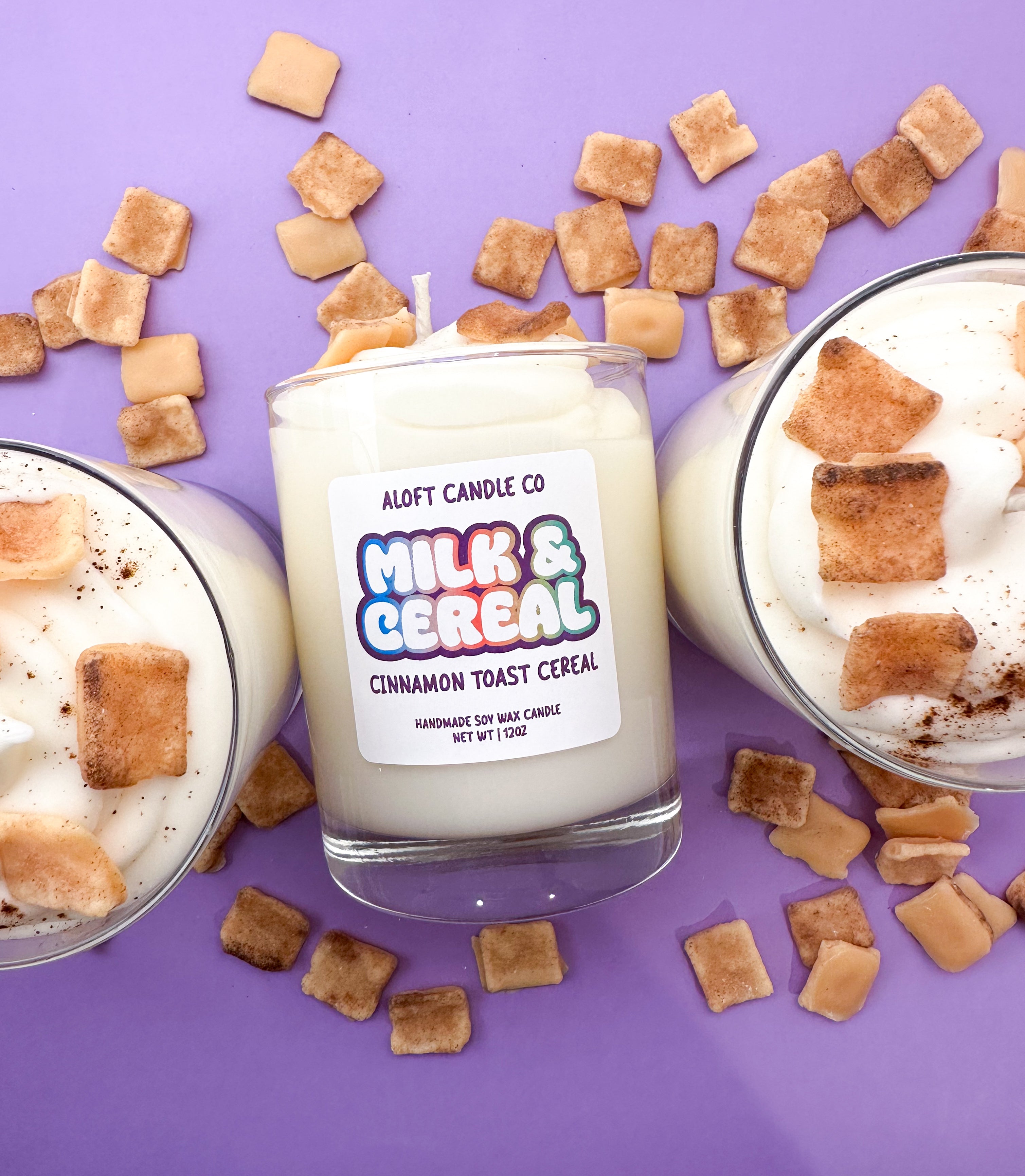 Cinnamon Toast Milk & Cereal Handmade Soy Candle 12oz