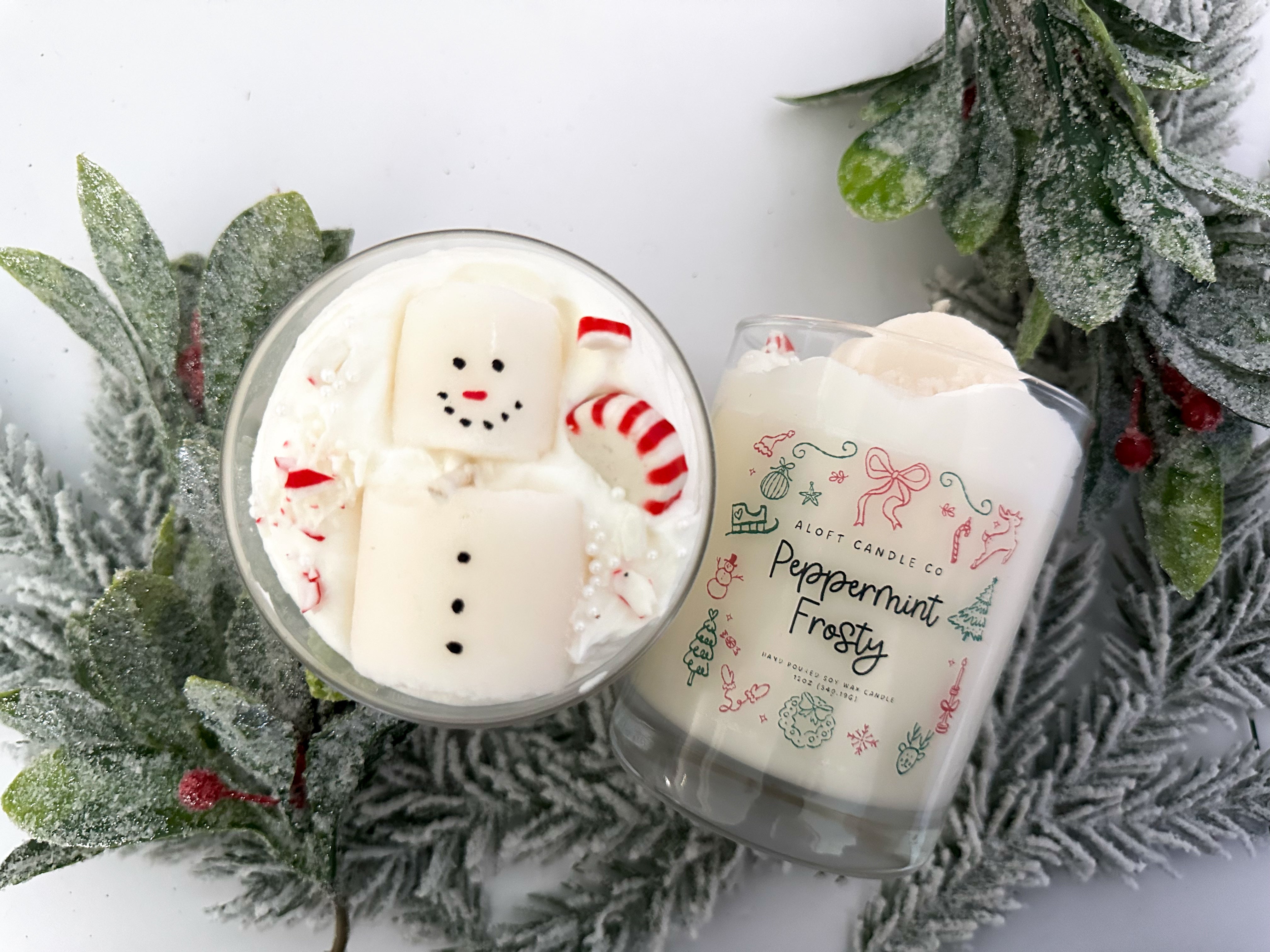 Peppermint Frosty Handmade Soy Candle 12oz