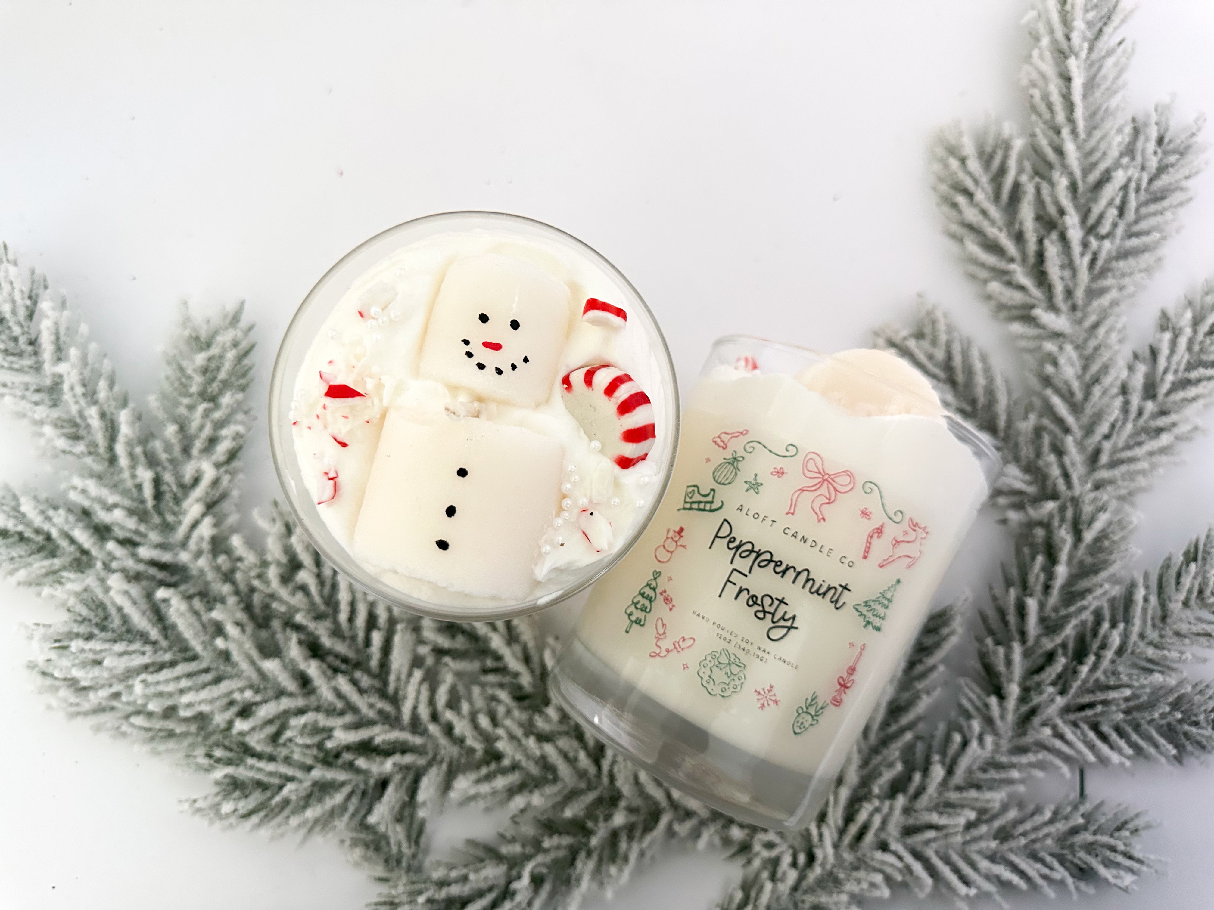 Peppermint Frosty Handmade Soy Candle 12oz