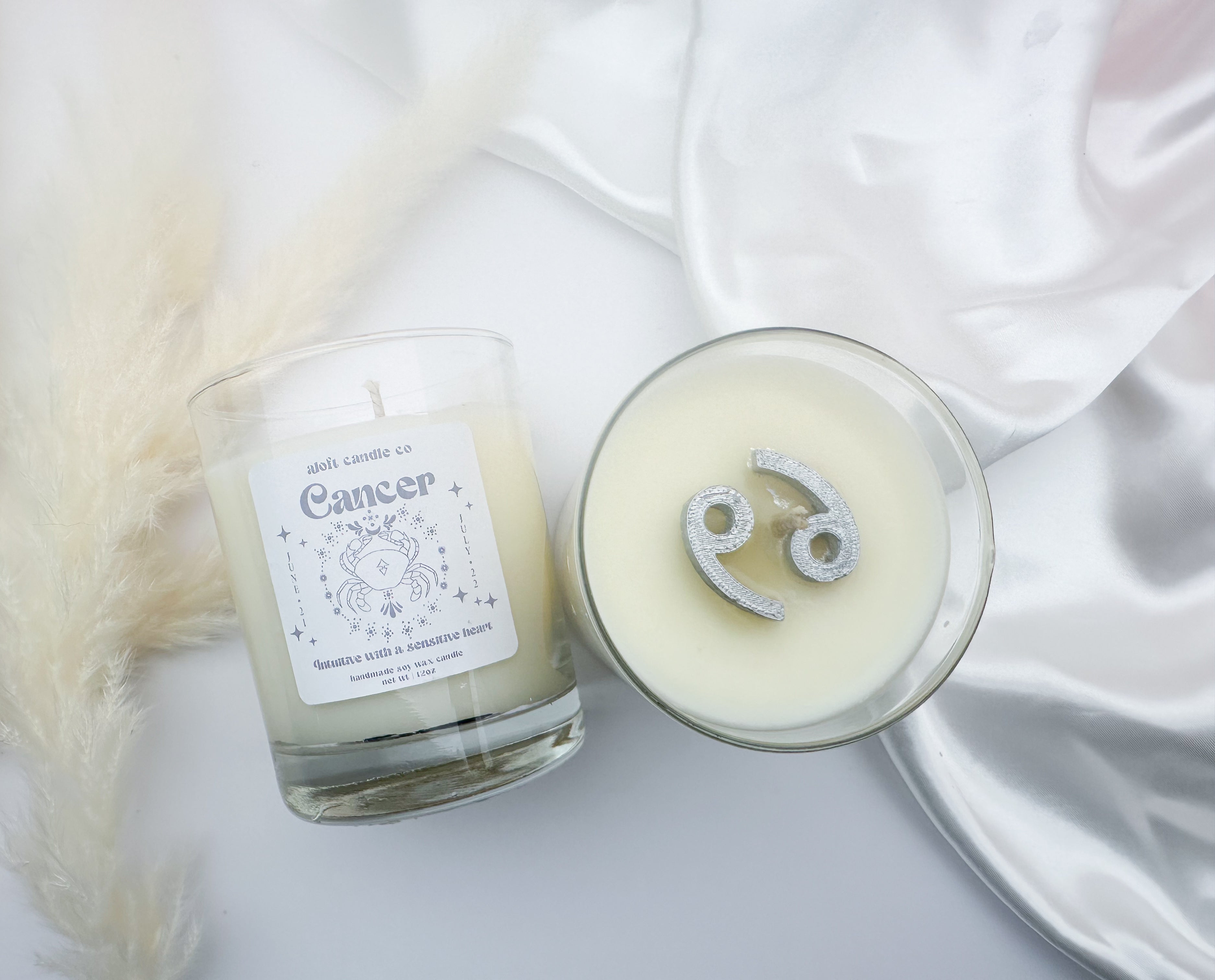 Cancer Zodiac Handmade Soy Candle 12oz