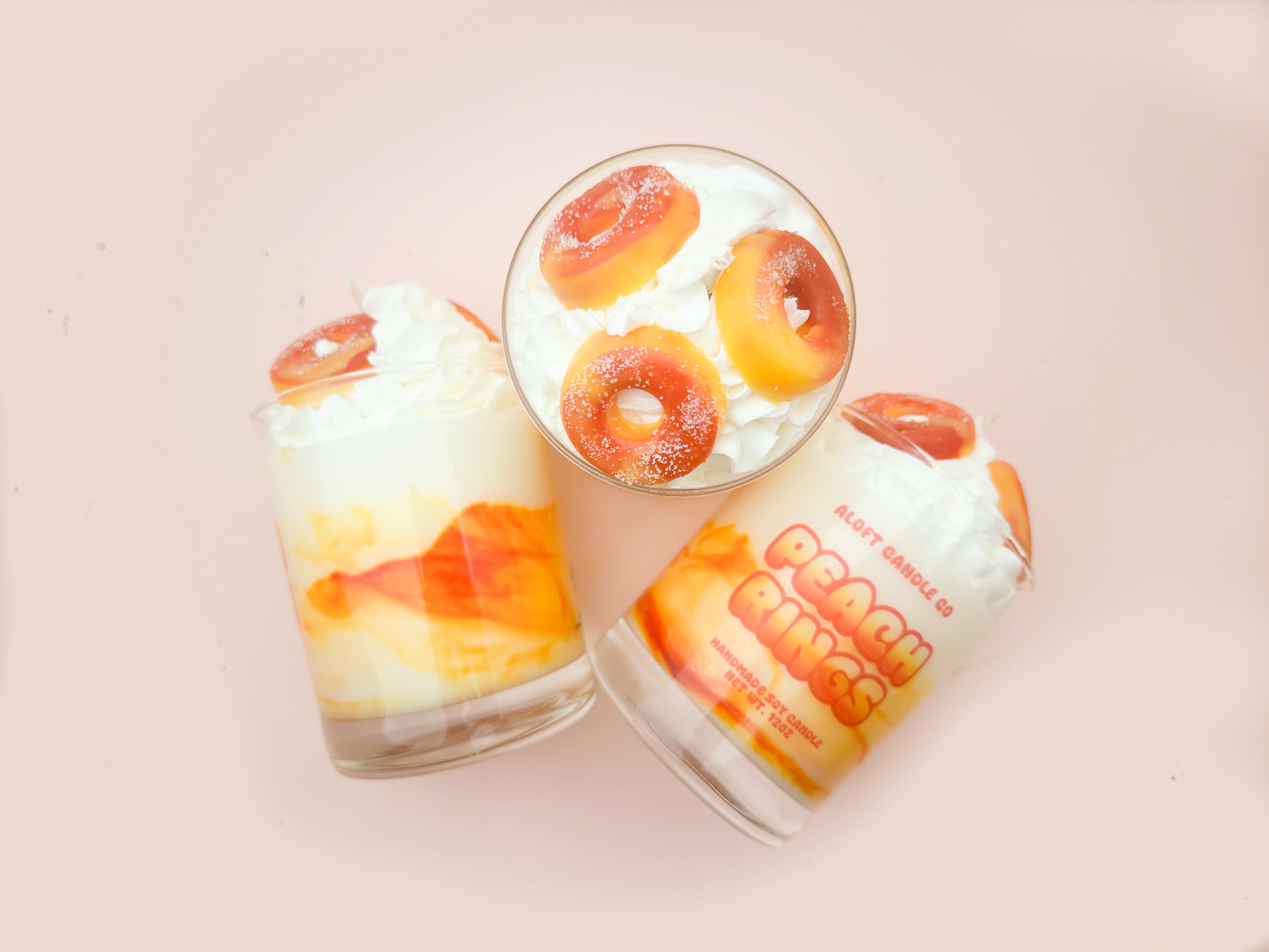 Peach Rings Handmade Soy Candle 12oz