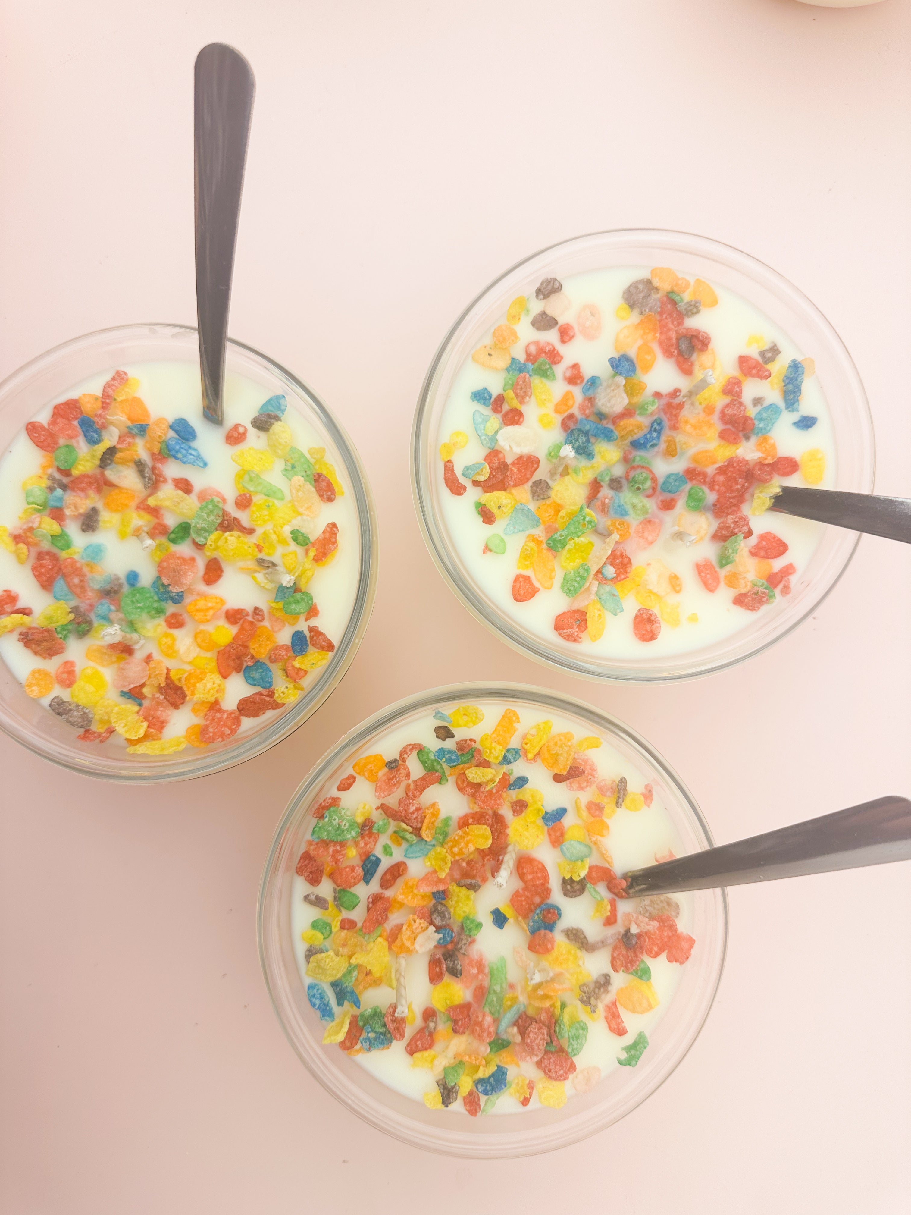 Rainbow Pebbles Milk & Cereal Bowl Handmade Soy Candle 12oz