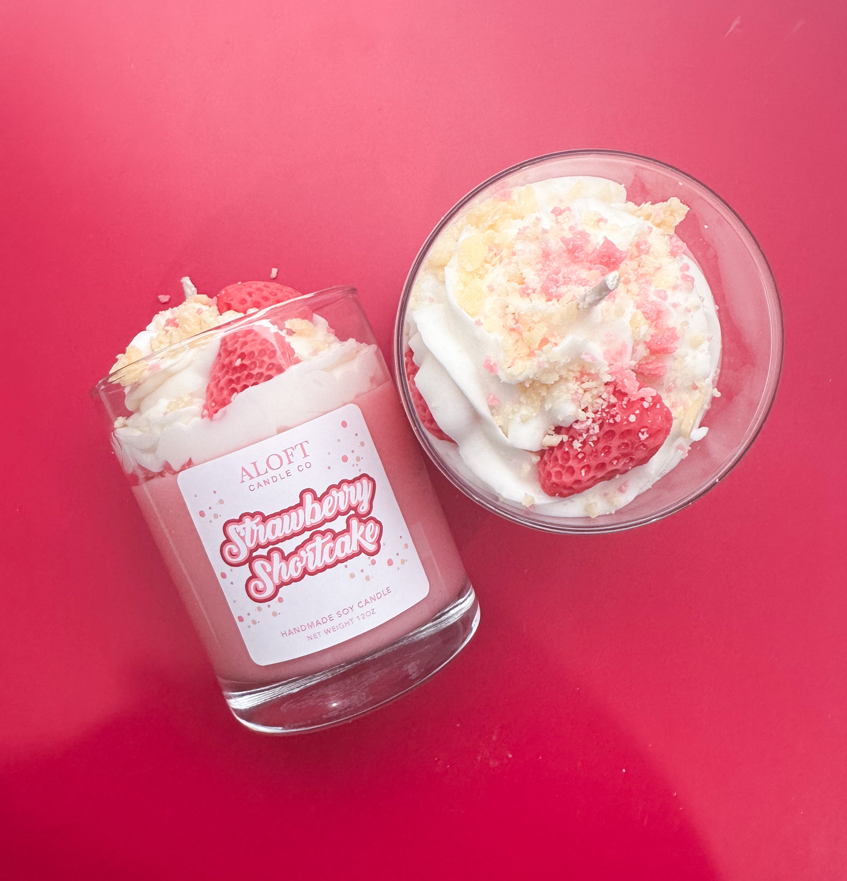 Strawberry Shortcake Handmade Soy Candle 12oz