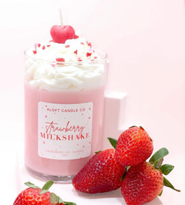 Strawberry Milkshake Handmade Soy Candle 12oz