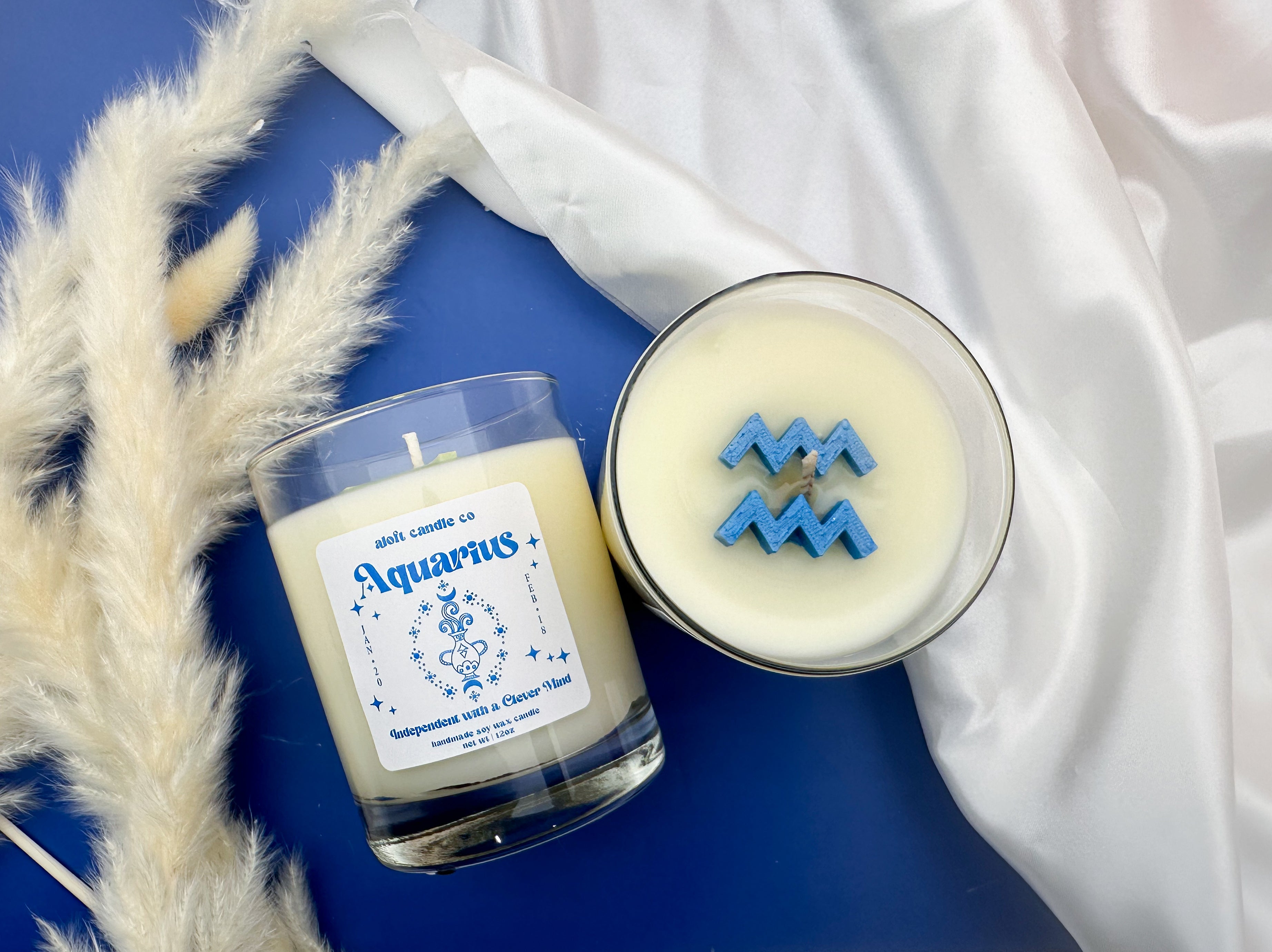 Aquarius Zodiac Handmade Soy Candle 12oz