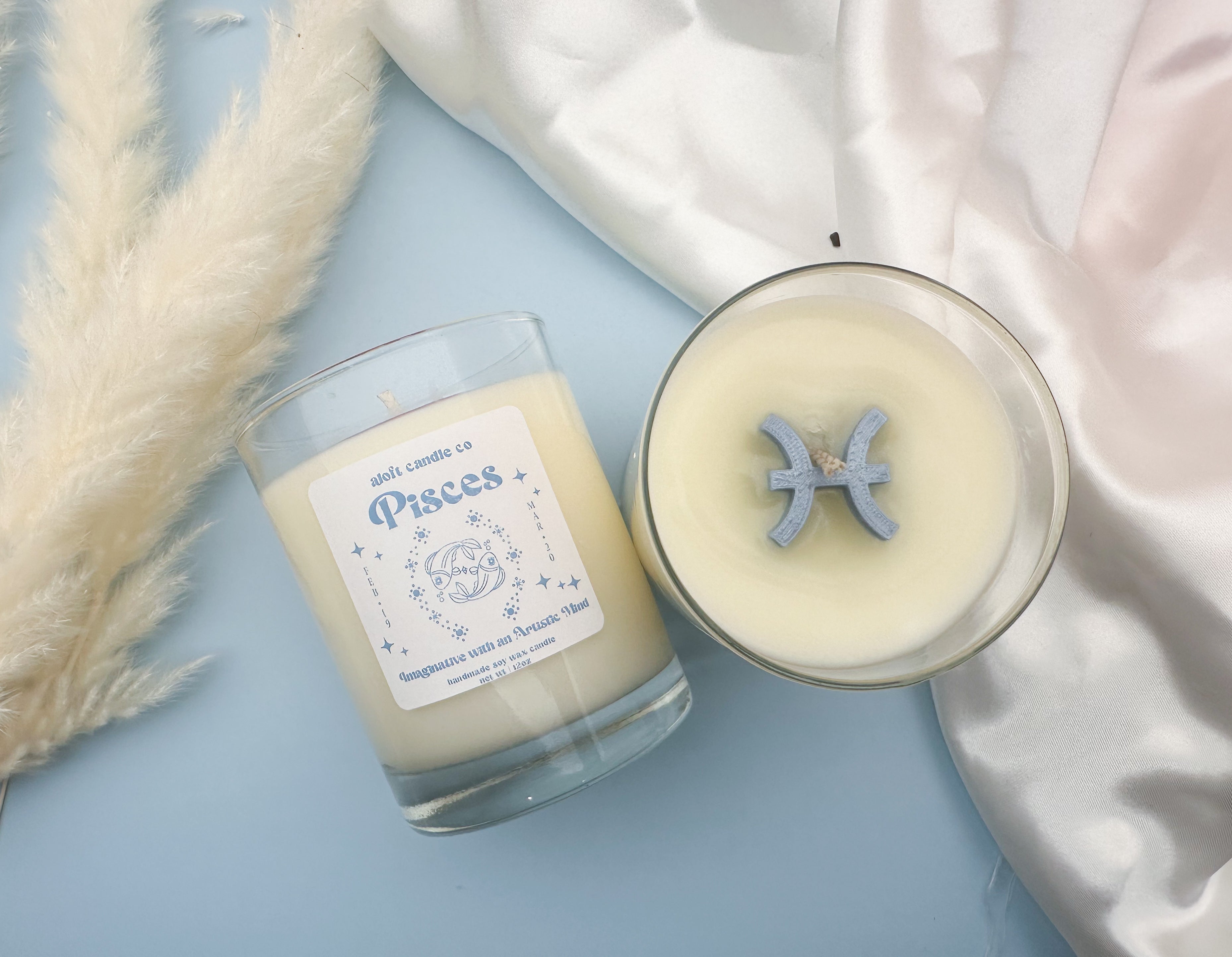 Pisces Zodiac Handmade Soy Candle 12oz