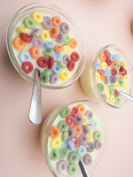 Load image into Gallery viewer, Rainbow Loops Milk &amp; Cereal Bowl Handmade Soy Candle 12oz
