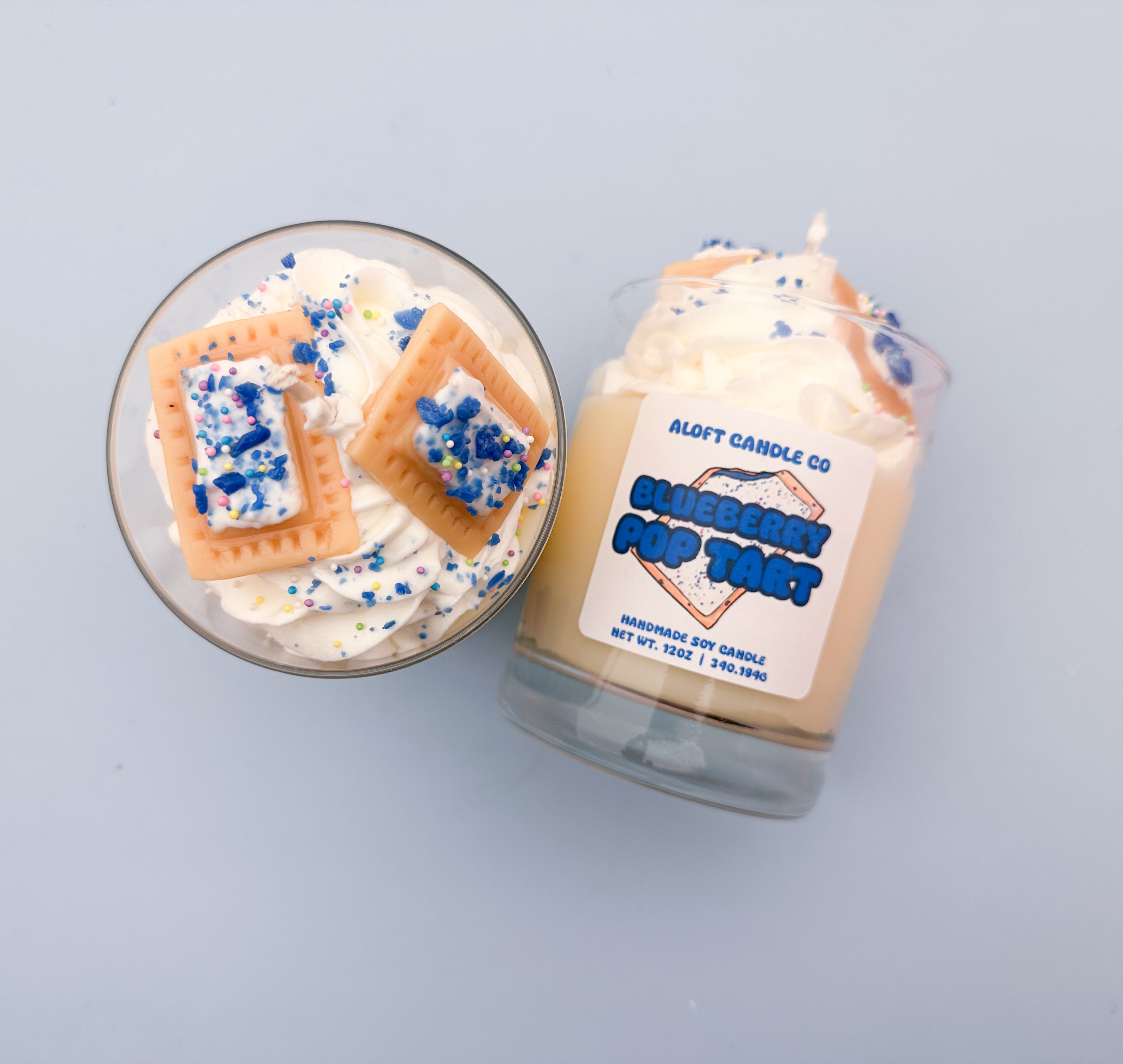 Blueberry Poptart Handmade Soy Candle 12oz