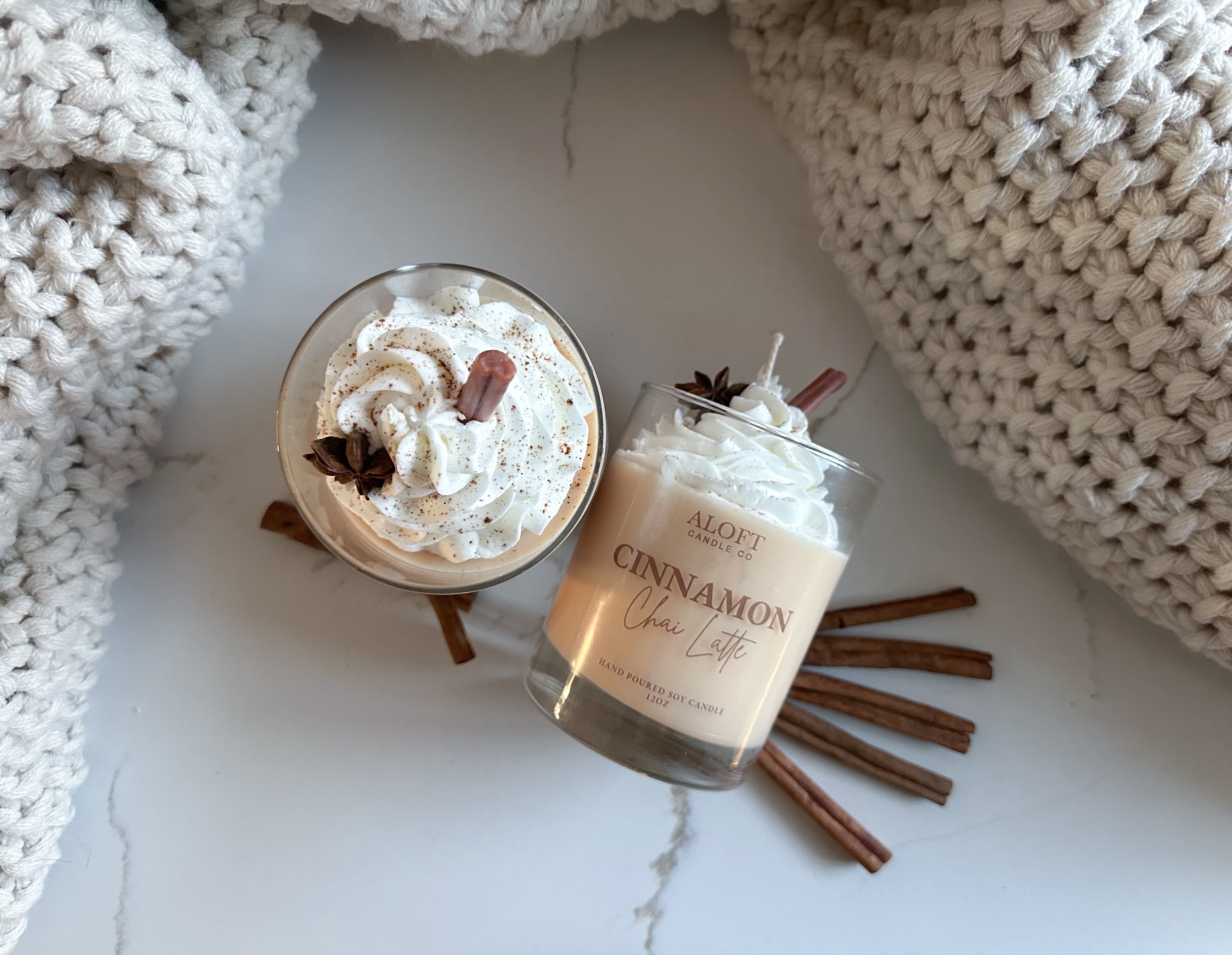 Cinnamon Chai Latte 12oz Handmade Soy Candle