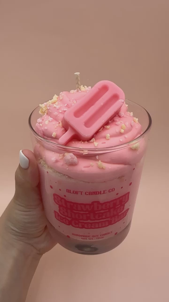 Strawberry Shortcake Ice Cream Bar Handmade Soy Candle 12oz