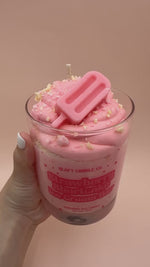 Load and play video in Gallery viewer, Strawberry Shortcake Ice Cream Bar Handmade Soy Candle 12oz
