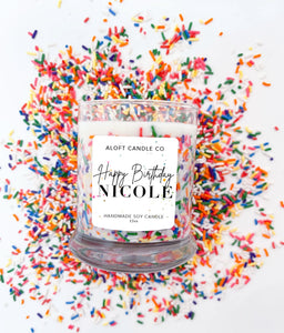 Happy Birthday Handmade Soy Candle 12oz